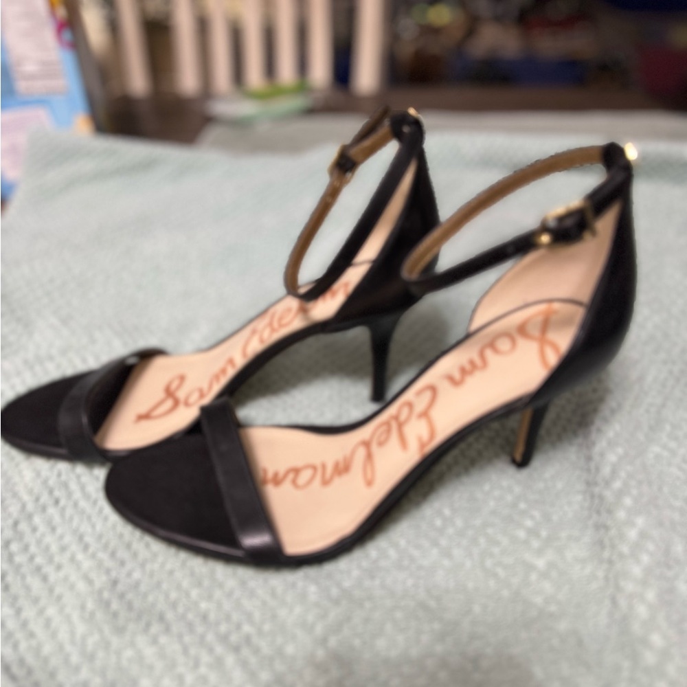 Sam Edelman Black Ankle Strap Heels